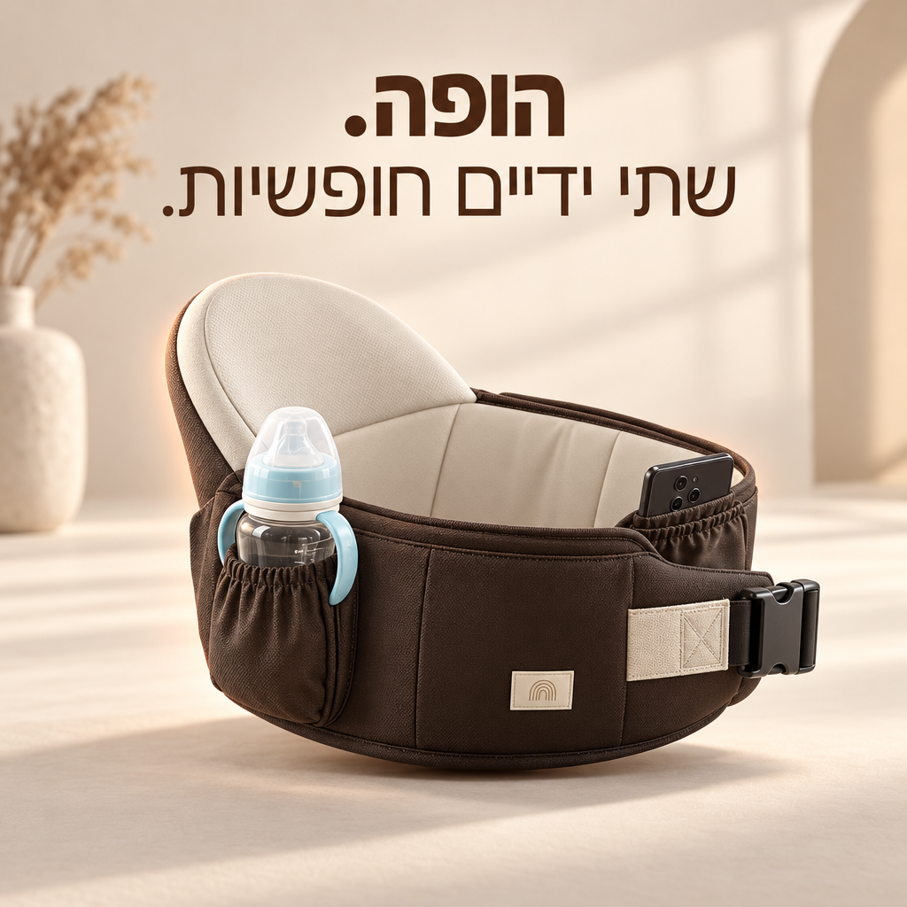 HOPA – מנשא ירך לתינוק עם כיס לבקבוק
